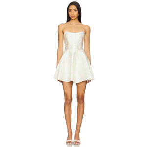 Elliatt Galadirel Strapless Mini Dress Size S | Ivory Textured Cocktail Dress